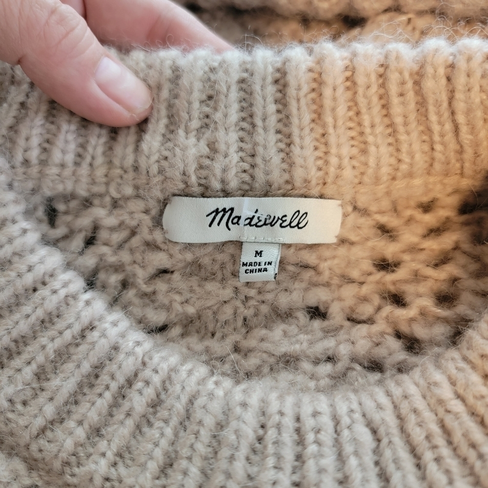 Madewell Beige Open-Knit Crewneck Sweater - Picture 6 of 10